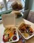 Preview: Lunchbox mit Klappdeckel 23,0x23,0x8,5cm Zuckerrohr