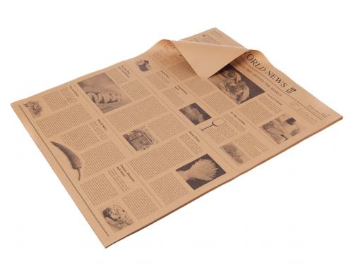 Food Papier "Newspaper" 1/4 Bogen 38,0 x 50,0 cm braun