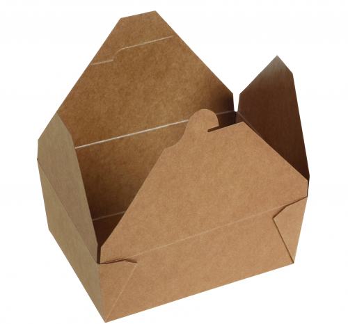 Take-Away-Box #4/2500ml braun Kraftpapier FSC®/PLA