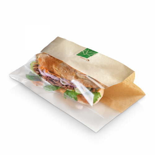 Sandwichbeutel PaperWise mit PLA-Sichtfenster seitlich 28,0x10,0cm