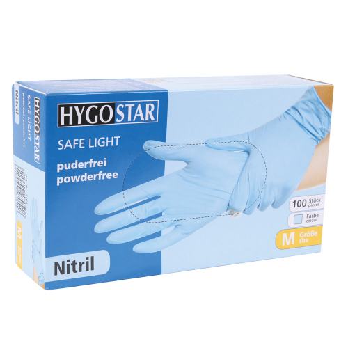 Nitril Einweghandschuhe "Safe Premium" puderfrei blau HYGOSTAR