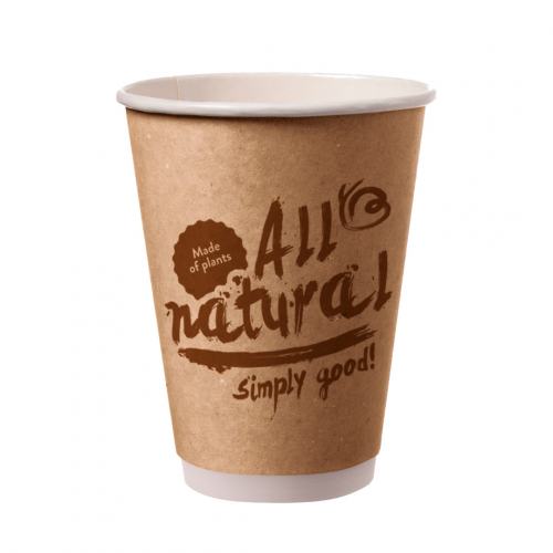 Doppelwand Kaffee Becher "All Natural" 0,2L Ø 8,0cm FSC®, wasserbasierende Beschichtung #kunststoffrei