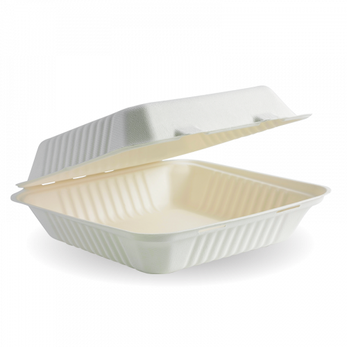 Lunchbox mit Klappdeckel 23,0x23,0x8,5cm Zuckerrohr
