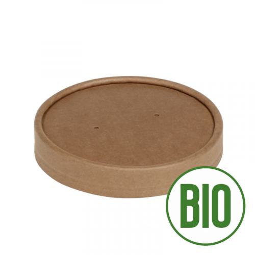 Deckel mit Steamlöcher Ø9,0cm passend zu Bio Kraftpapier FSC® Suppenbecher