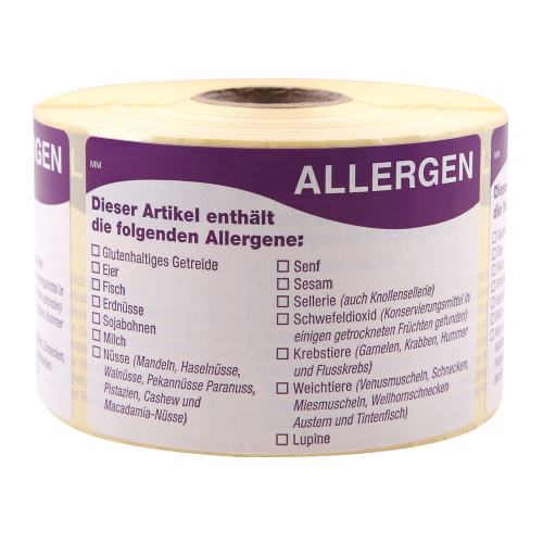 Etikett "Allergen" selbstklebend auf Rolle