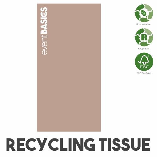 Tissue Serviette natur-braun Recycling FSC 33 x 33cm 1/8 Falz 2-lagig eventBASICS