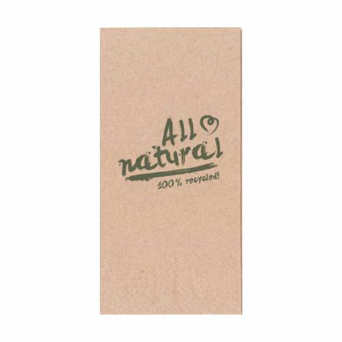 Tissue Serviette ALL NATURAL natur-braun Recycling 40,0 x 40,0cm 1/8 Falz 2-lagig