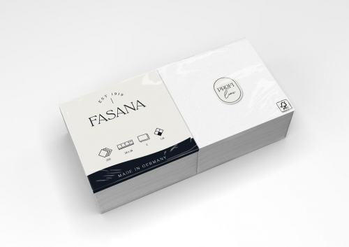 Tissue Serviette weiss FSC® 24x24cm 1/4 Falz 2-lagig Fasana