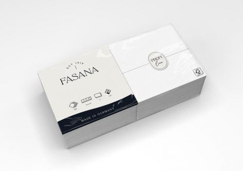 Tissue Serviette weiss FSC® 33 x 33cm 1/8 Falz 2-lagig Fasana "Made in Germany"