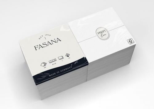 Tissue Serviette weiss FSC® 40 x 40cm 1/8 Falz 3-lagig Fasana