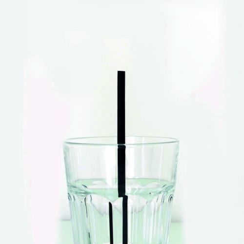 Cocktail Trinkhalm Holzfaser schwarz 0,5 x 14,0cm