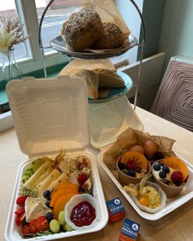Lunchbox mit Klappdeckel 23,0x23,0x8,5cm Zuckerrohr