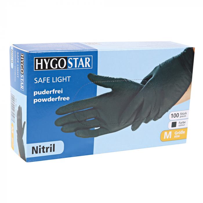 Nitril Einweghandschuh Safe Light puderfrei schwarz HYGOSTAR