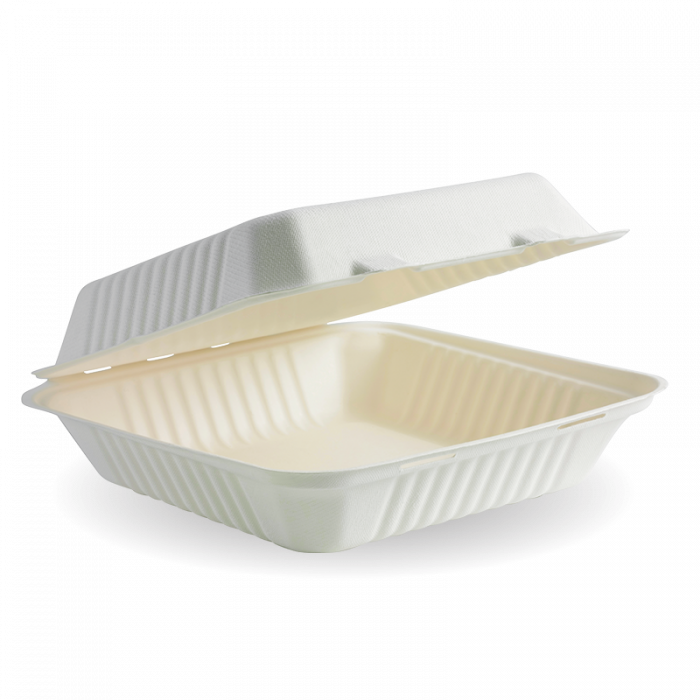 Lunchbox mit Klappdeckel 23,0x23,0x8,5cm Zuckerrohr
