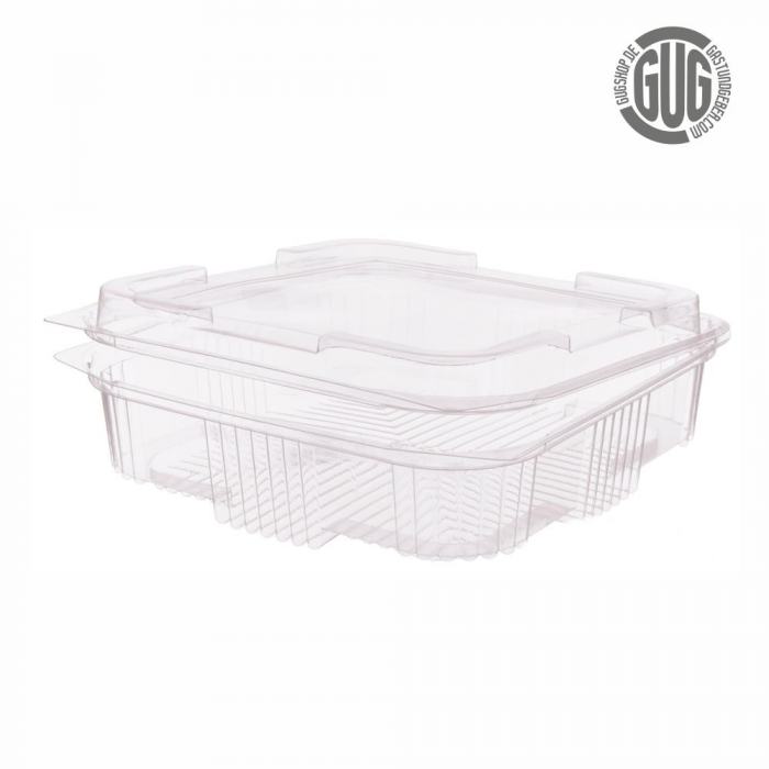 Feinkostschale PET mit Klappdeckel 1500ml 18,7 x 18,4 x 4,3cm