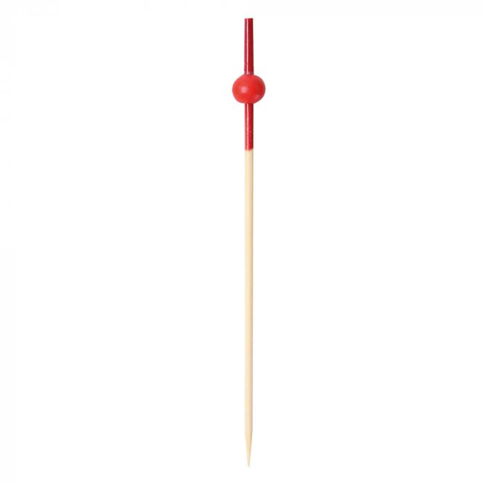 Bambus Fingerfood Spieß Kugel rot 9,0cm