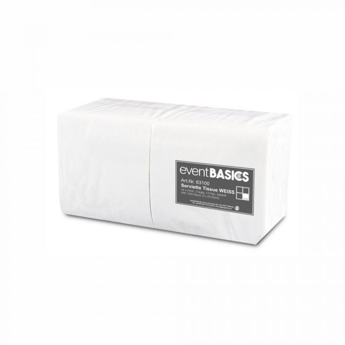 Tissue Serviette 24x24cm 1/4 Falz 3-lagig