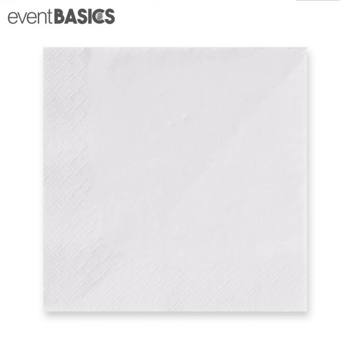 Tissue Serviette WEISS 33 x 33cm 1/4 Falz 3-lagig eventBASICS