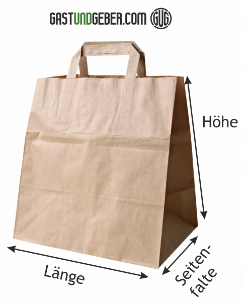 Papier Tragetasche braun 4kg bedruckbar 32,0 x 22,0 x 26,0cm